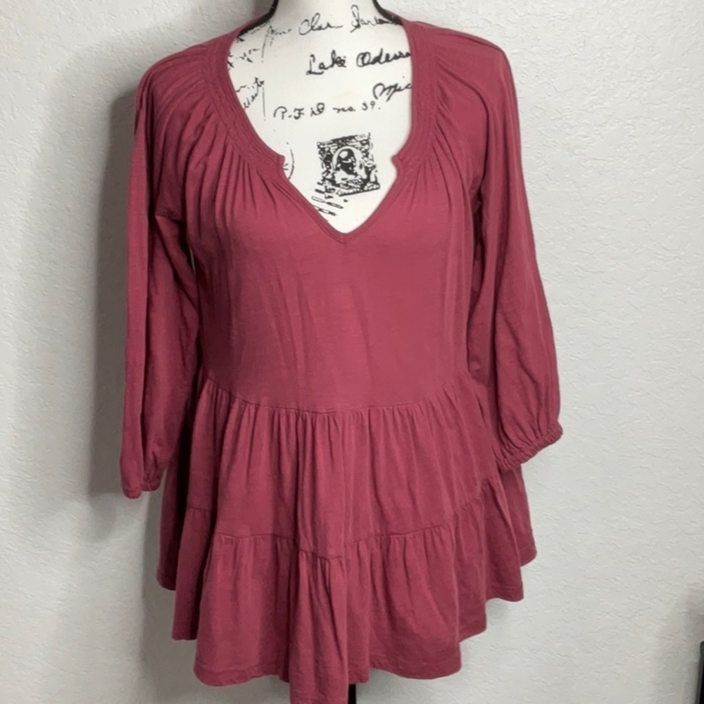 30- Maeve by Anthropologie NWT Rose Tunic Top, Size Petite Small. Cotton.
